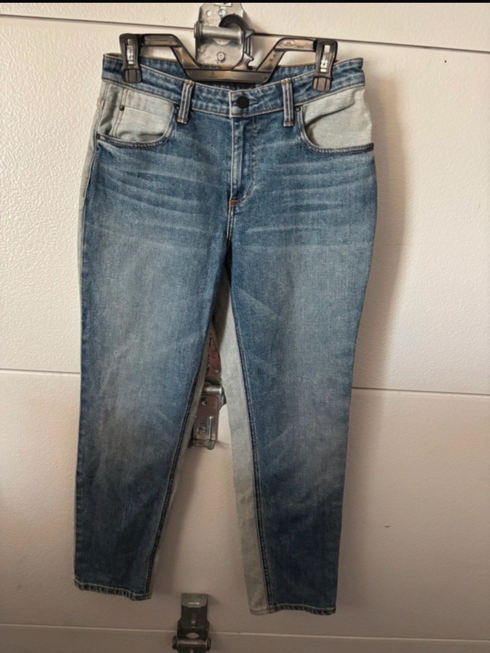 Alexander Wang Two-Tone Denim Skinny Jeans in Blue